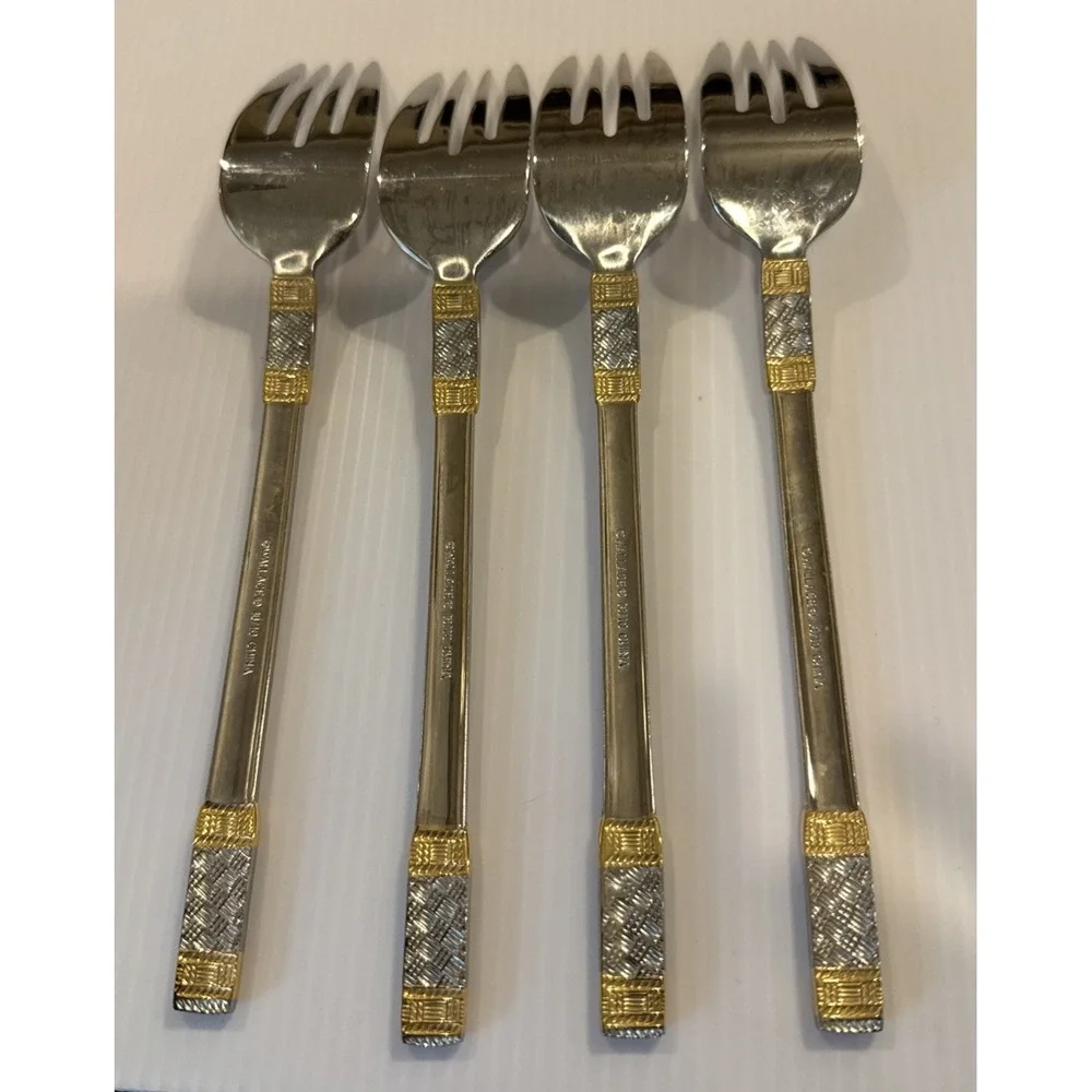 Wallace Golden Corsica Salad Forks Fork Set Of 4 Stainless 18/10 Flatware 7 1/2